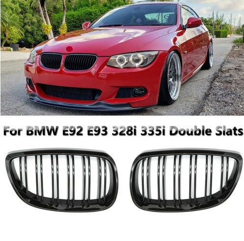 For BMW E92 E93 2007-2010 Gloss Black Front Kidney Grille Style 328i 335i Coupe